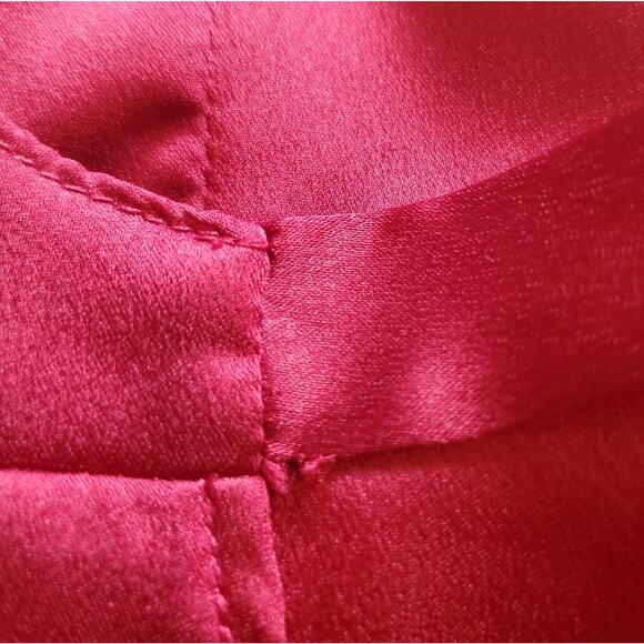 Show Me Your Mumu Noel Wrap Maxi Luxe Satin Ruby Red Dress, Sz XXS with FLAWS - Picture 9 of 16